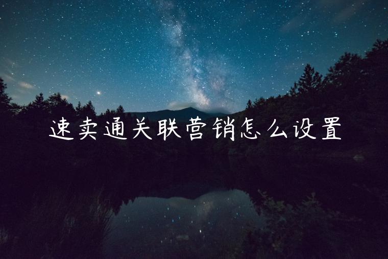 速賣通關(guān)聯(lián)營(yíng)銷怎么設(shè)置